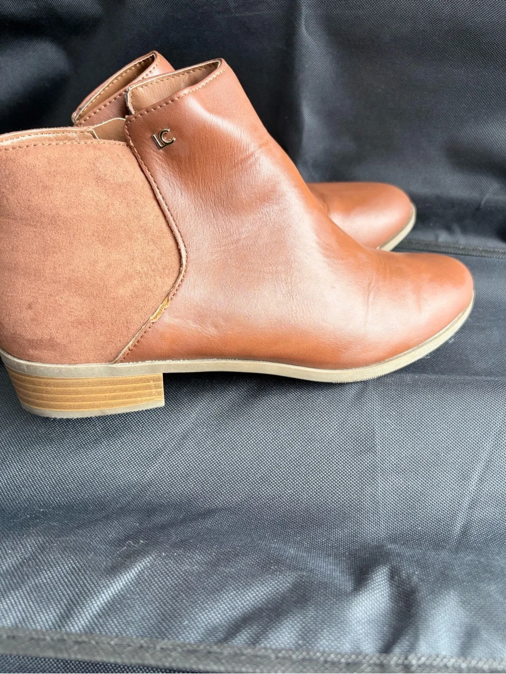 LC Lauren Conrad Cognac Leather Ankle Booties